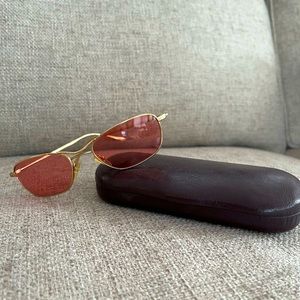 Gucci Gold + Rose Aviator Sunglasses